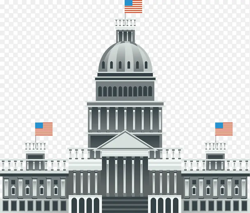 灰色美国白宫建筑