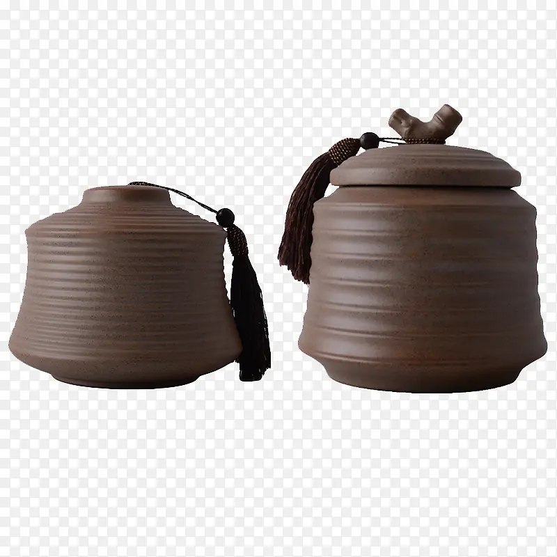 褐色土陶罐