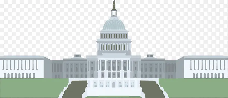 卡通美国国会白宫