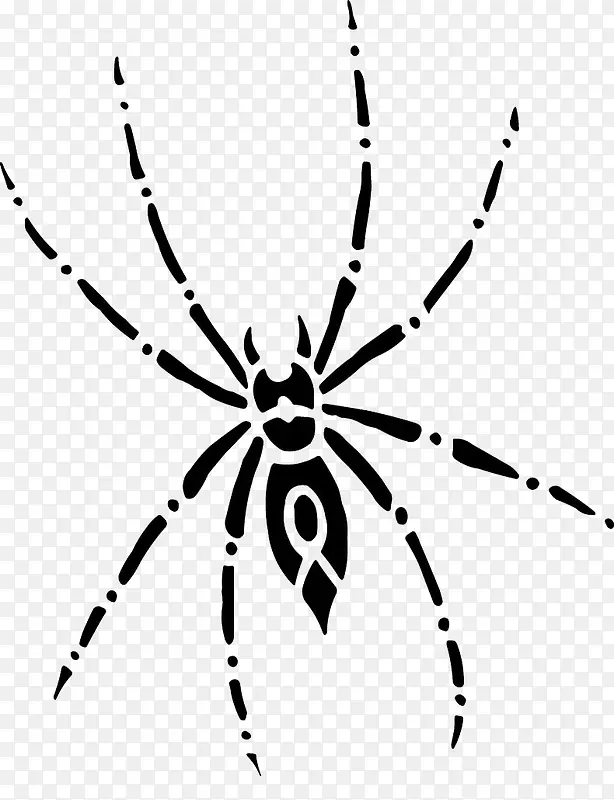 黑色线描蜘蛛漫画