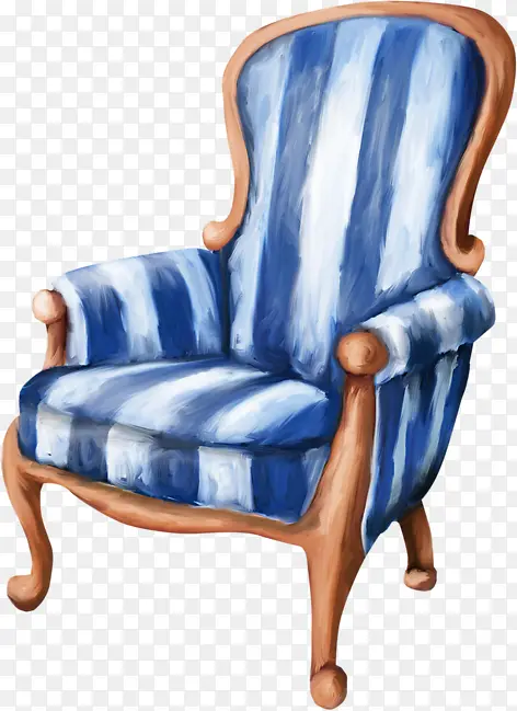蓝白条纹手绘椅子