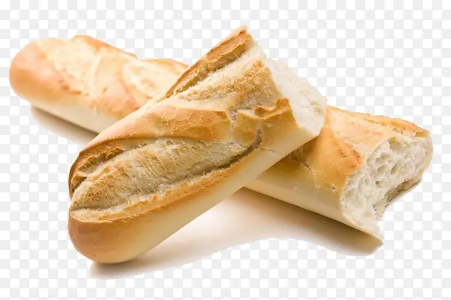 两半的面包棒