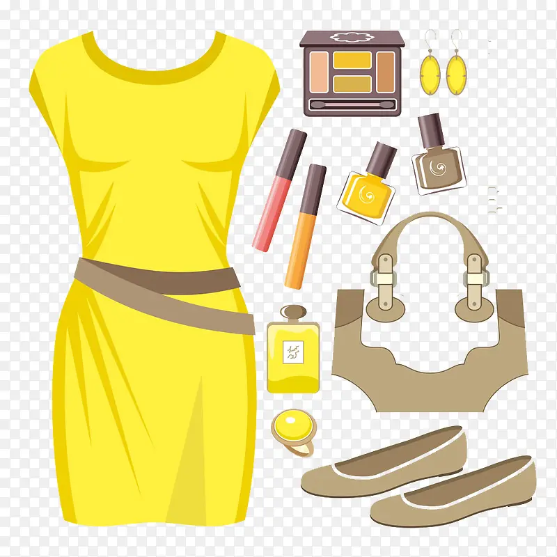 黄色连衣裙