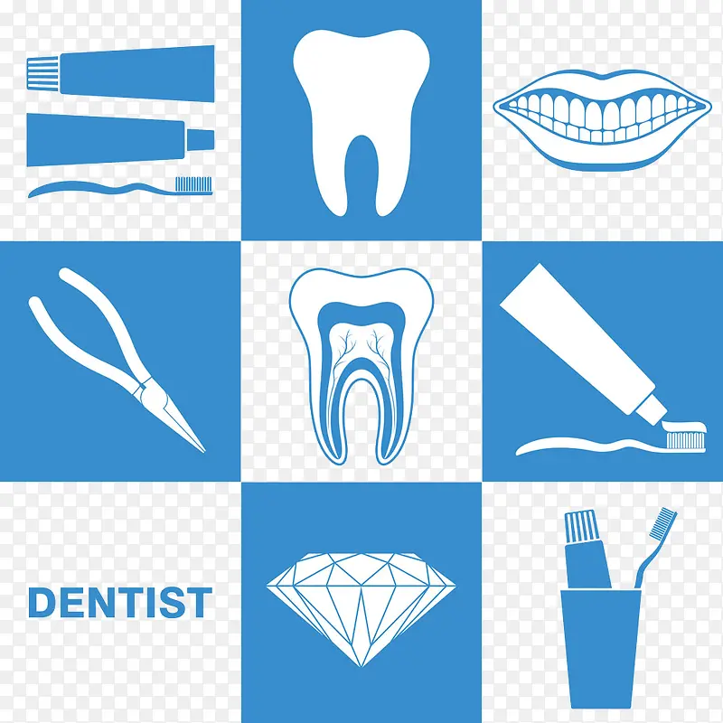 钻石与牙齿保健图标