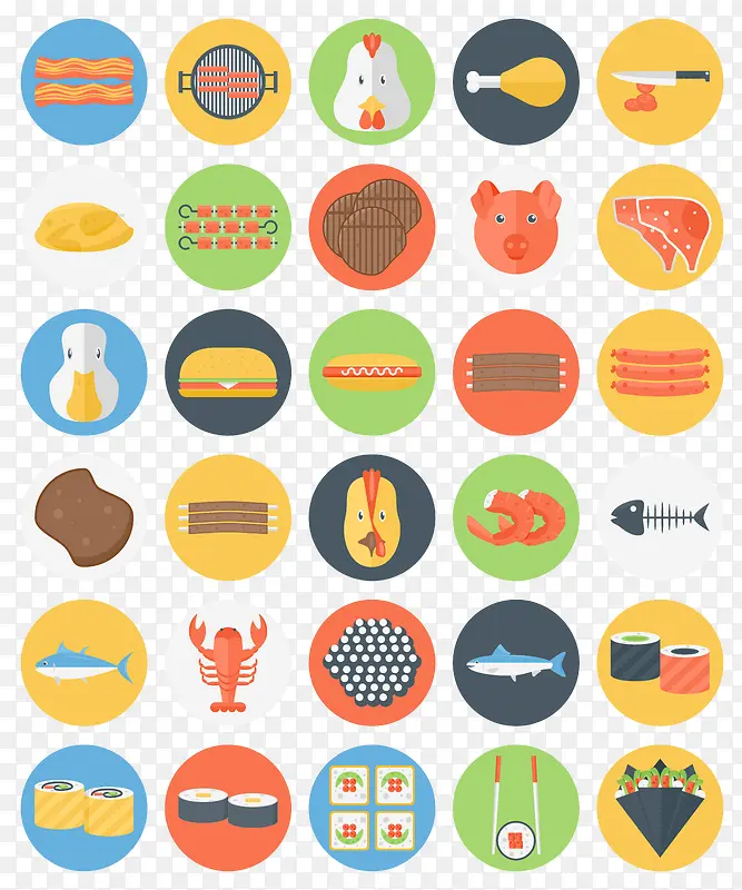 食物动物简化图形图标