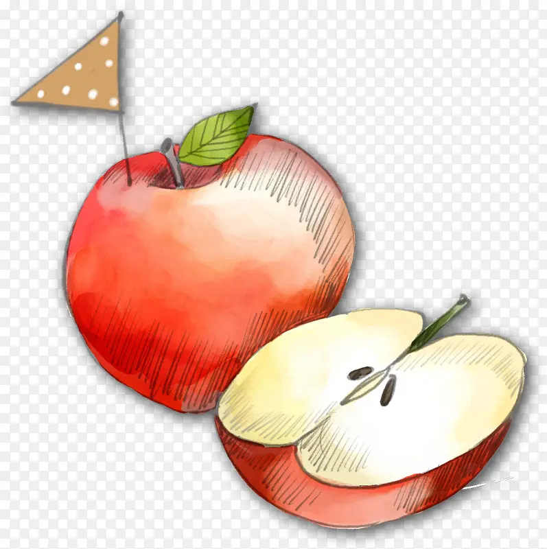 手绘水果造型苹果