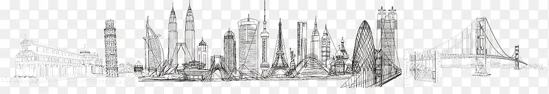 全球建筑线描图