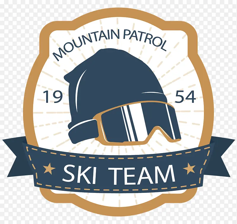 复古风滑雪帽运动标签