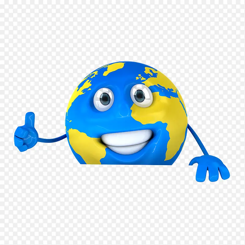 蓝色立体地球免抠图