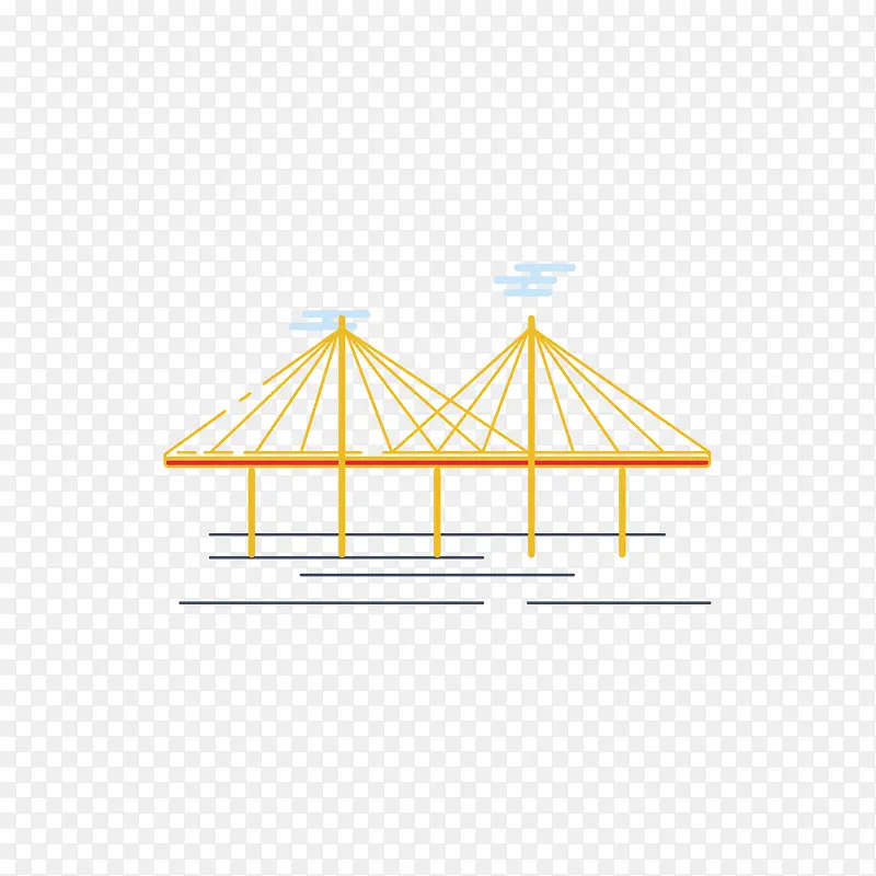 黄色三角形几何跨海大桥