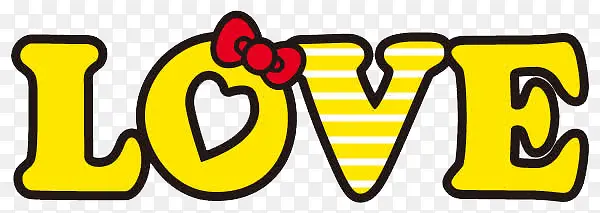 黄色英文LOVE字体