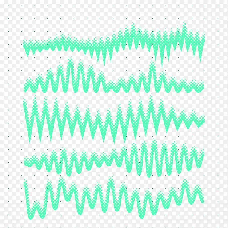 矢量绿色声波曲线PNG图片