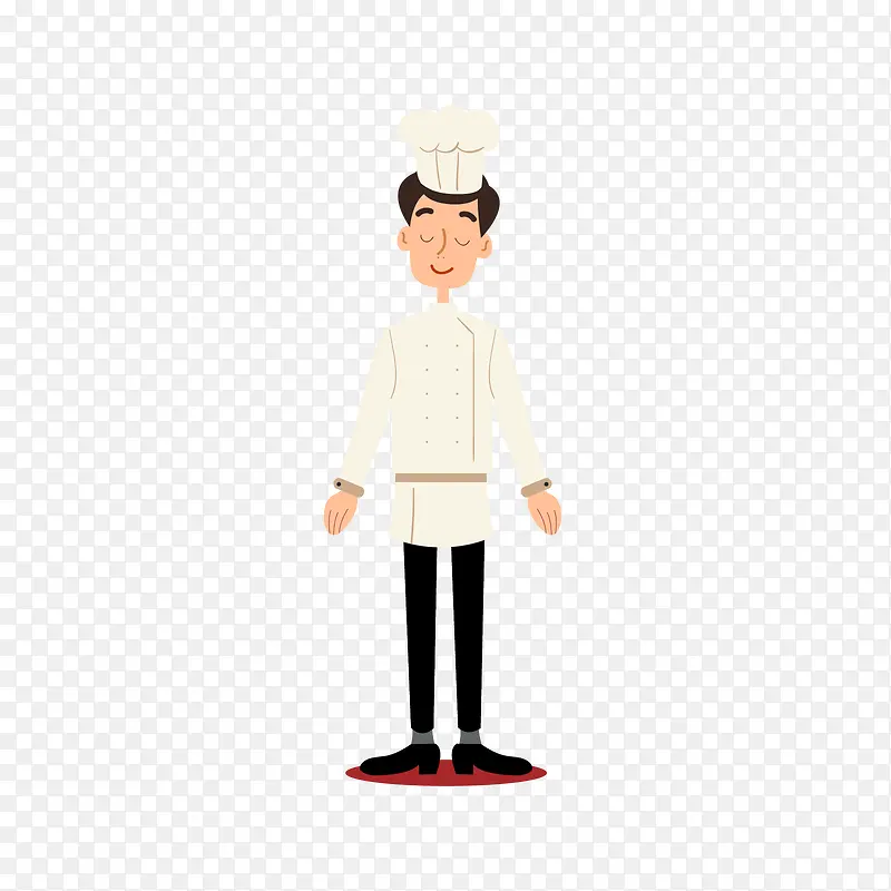 黑白色卡通餐厅厨师