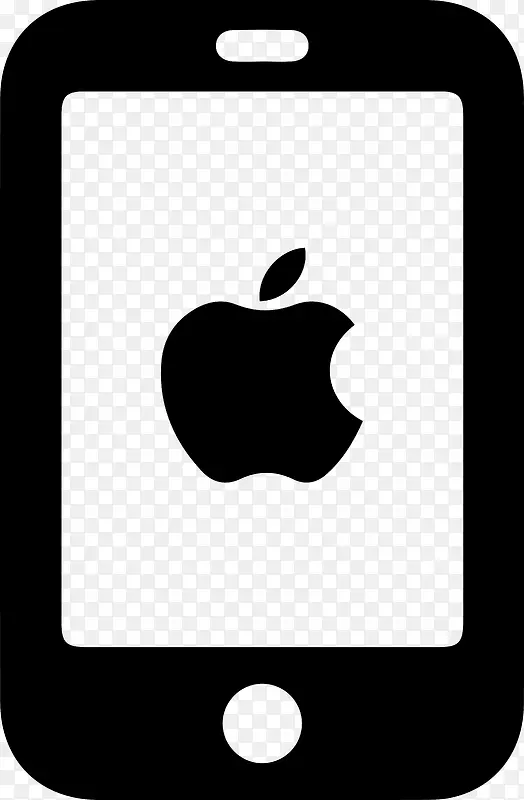 苹果手机黑色线稿矢量图