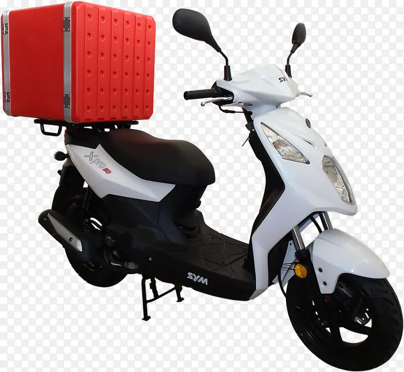 白色载货摩托车