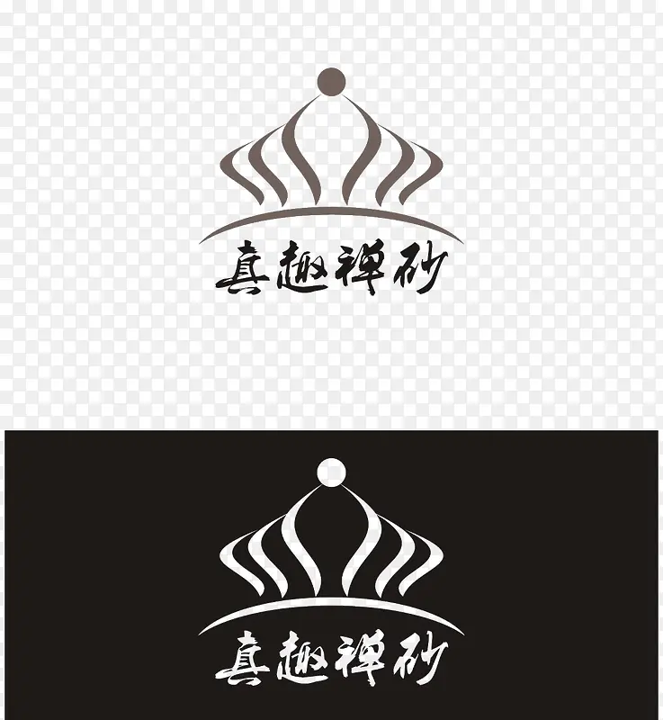 真趣禅砂佛教黑白LOGO