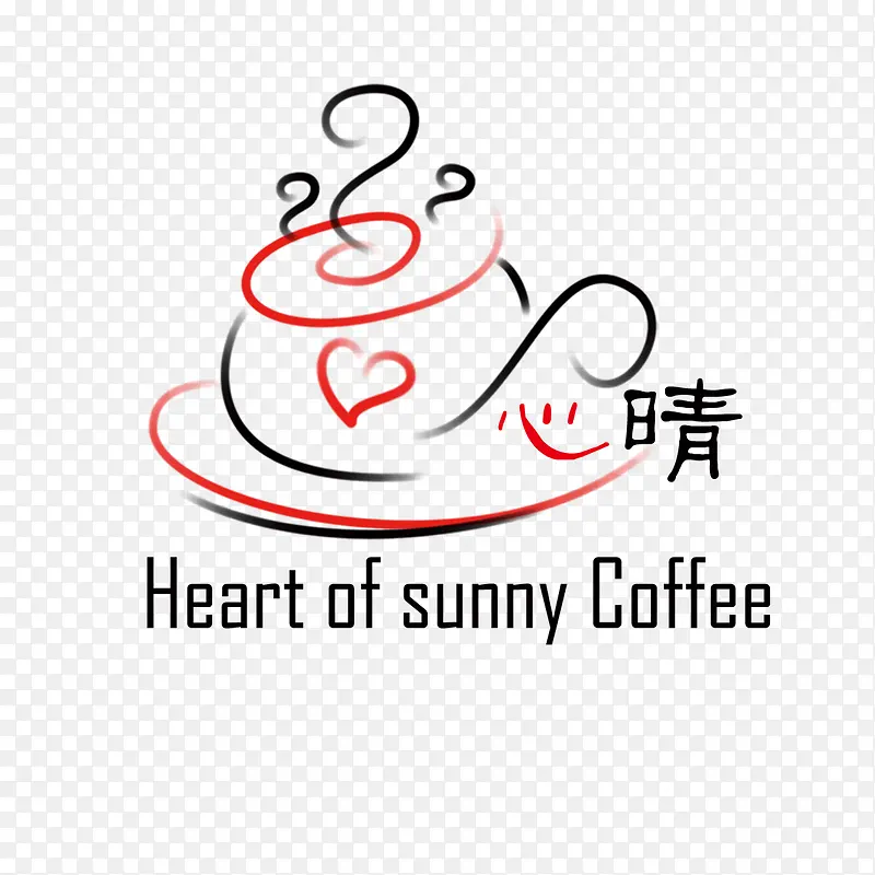 创意心晴咖啡厅logo