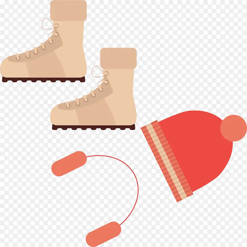 冬天帽子保暖鞋PNG矢量素材