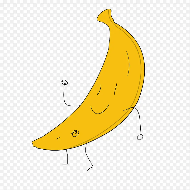 可爱卡通的香蕉矢量图