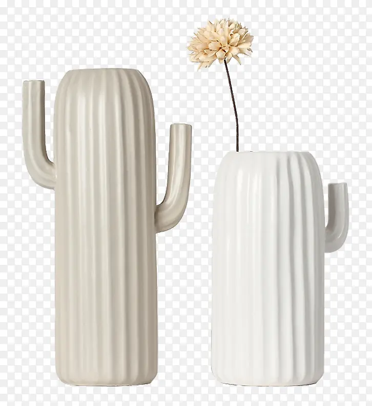 浅色仙人掌造型花瓶