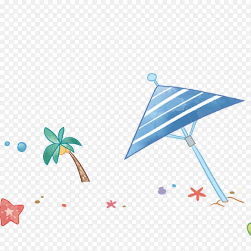 椰子树和太阳伞
