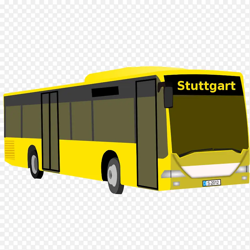 黄色的长公交车