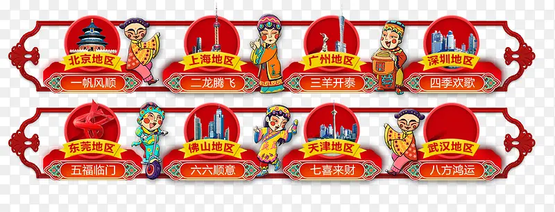 2018年各个地区喜庆图案