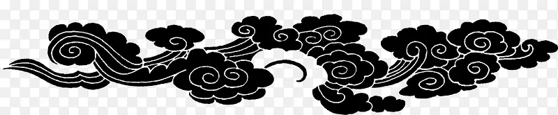 扁平风格黑色的云朵造型