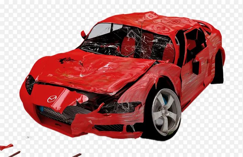 破旧的红色汽车