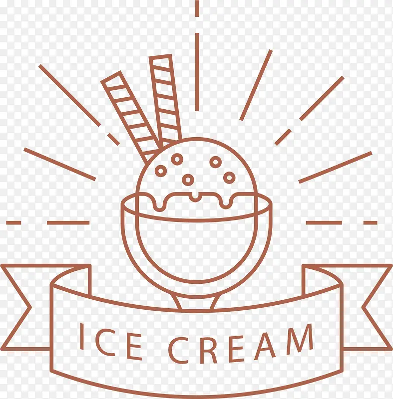 矢量图冰淇淋标签