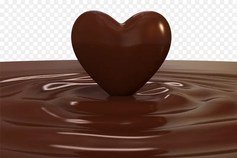 棕色心形巧克力浆