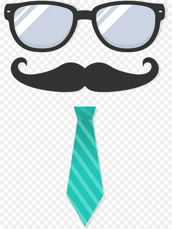 眼镜胡须和领带