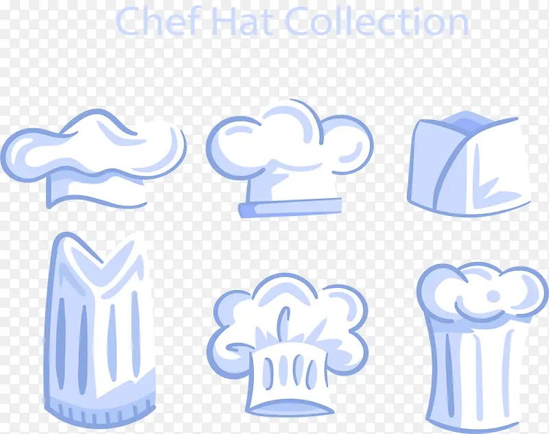 6款白色厨师帽矢量素材