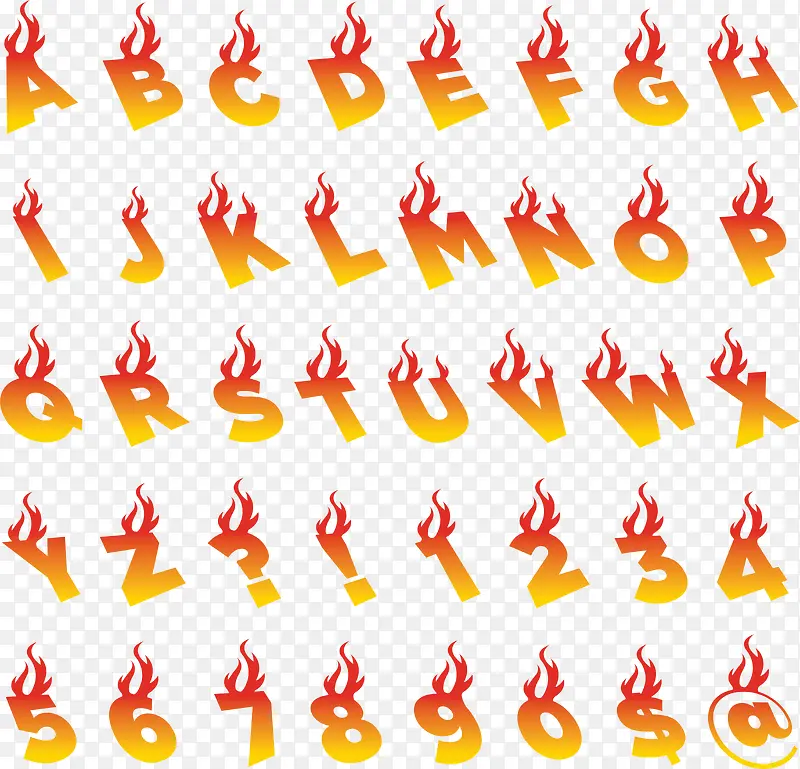 火焰英文字母