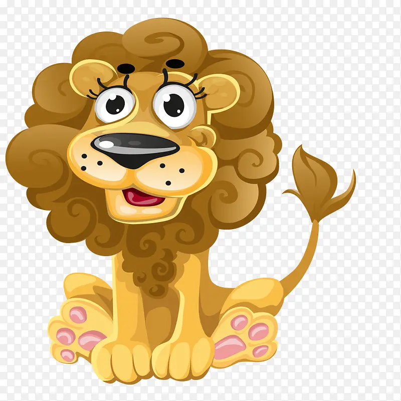 卡通可爱的动物小狮子