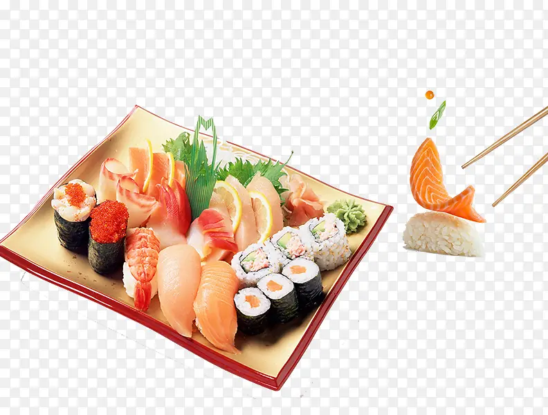 免抠日式美食寿司三文鱼
