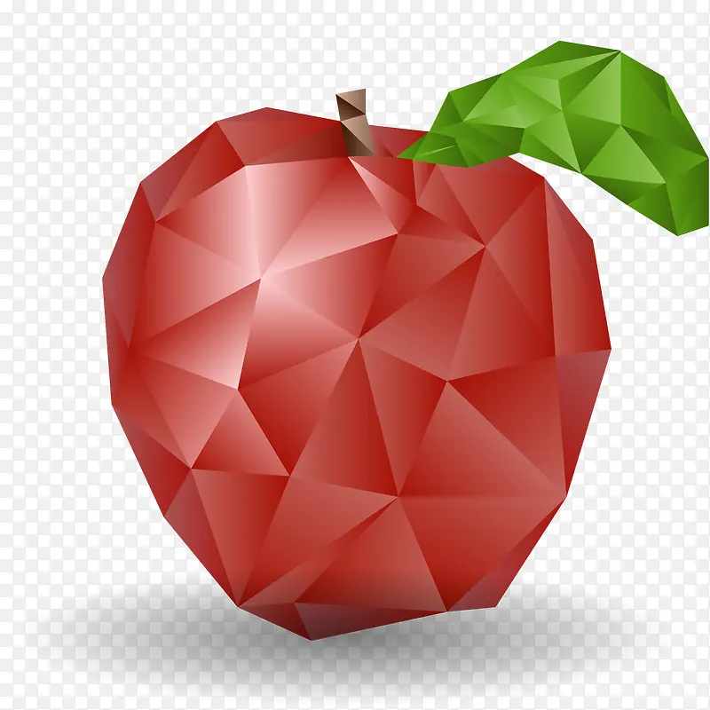 矢量多边形抽象红苹果