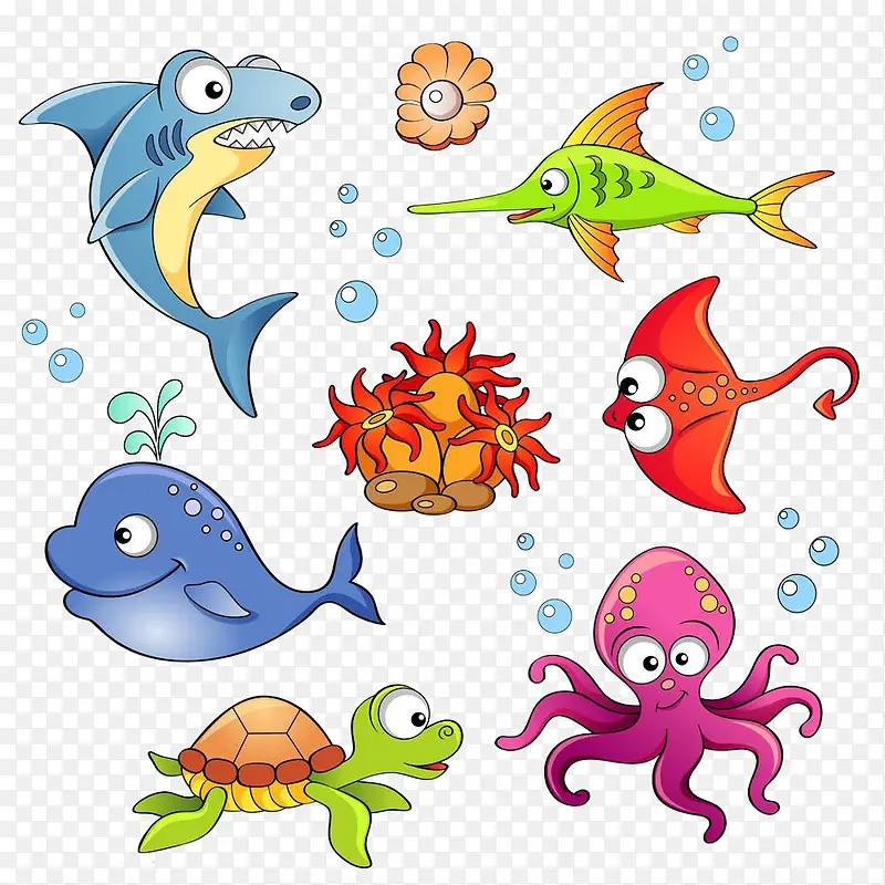 海底动物图案
