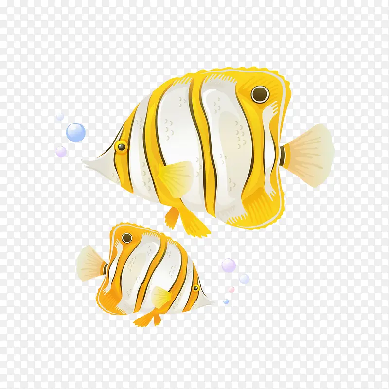 黄色条纹鱼插画