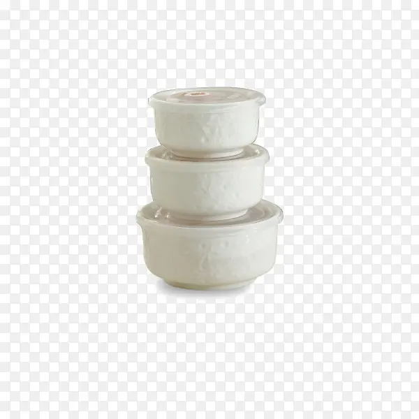 浮雕陶瓷保鲜碗三件套-保鲜碗盒