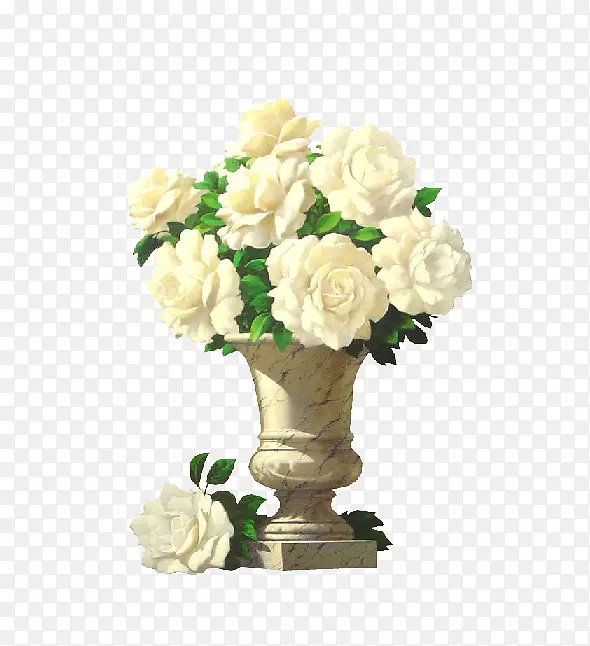 白色花朵盆栽