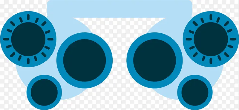 蓝色扁平视力检查仪器