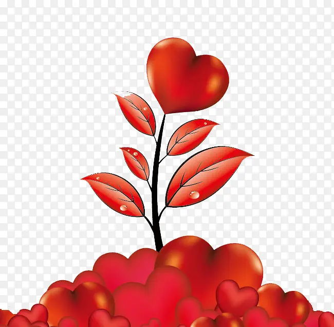 红色爱心花