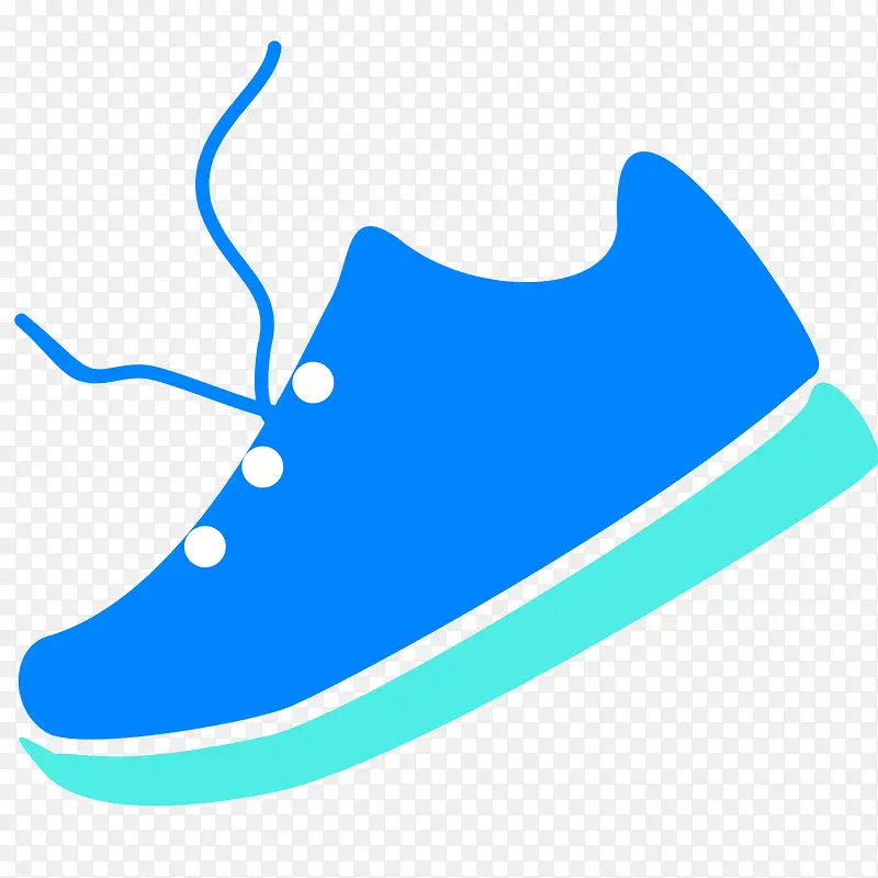 蓝色圆角扁平化鞋子元素