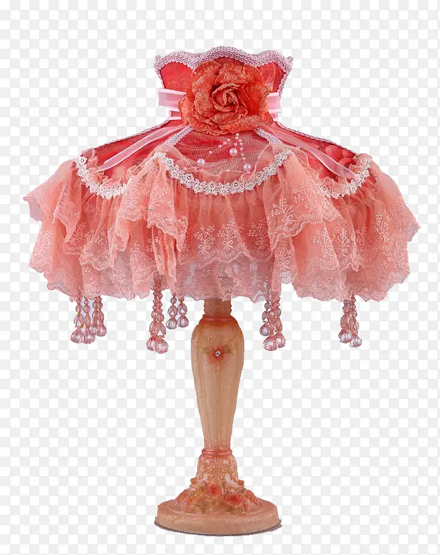 粉色蕾丝欧式台灯