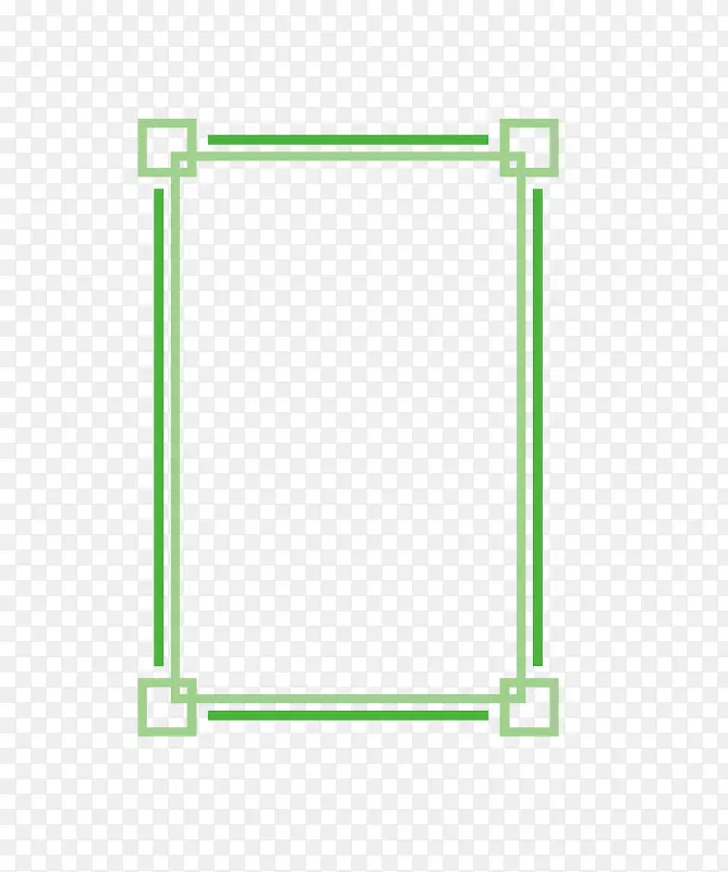 矢量卡通绿色线稿长方形文本框p