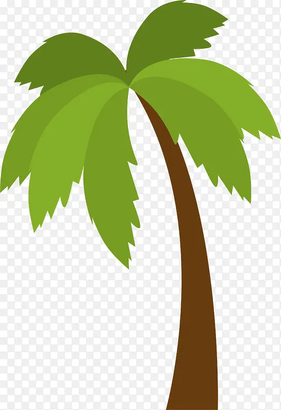 绿色卡通椰树
