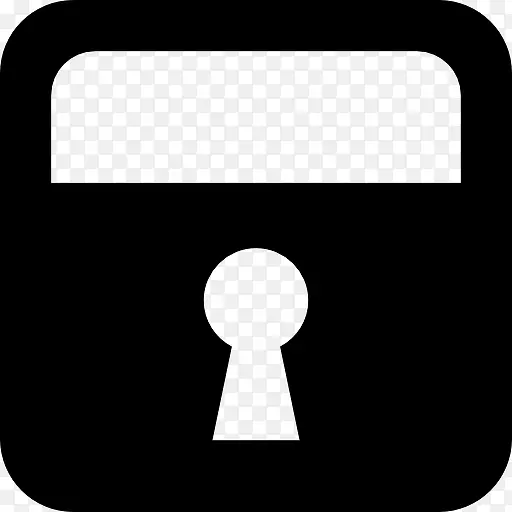 锁与匙孔方形符号图标
