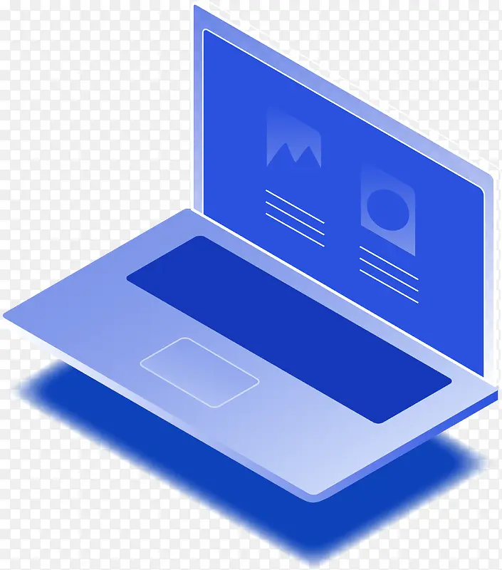 2.5D蓝色笔记本UI 立体装饰