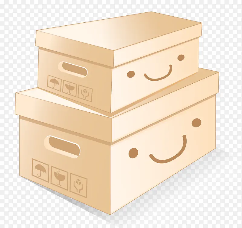 矢量微笑的箱子素材
